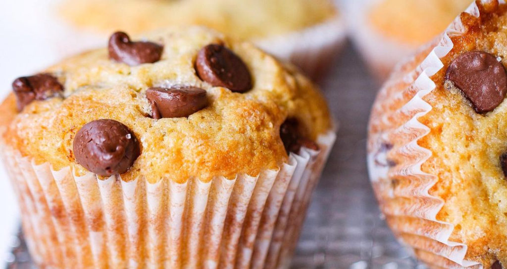 Muffins de vainilla con chispas de chocolate