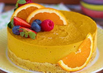 Imponente tarta de naranja helada y saludable: solo debes mezclar y refrigerar